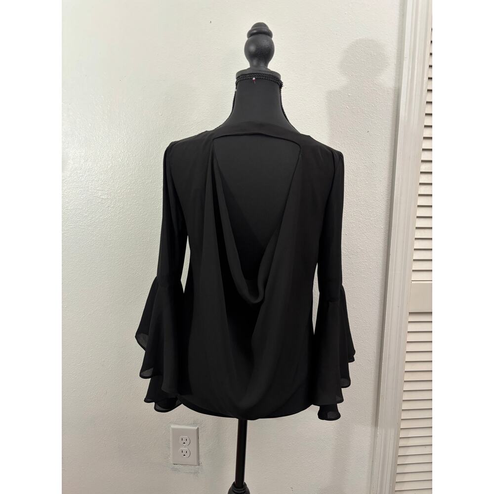ZARA Trafaluc Collection Black Bell Sleeve Top Size S - Picture 2 of 10